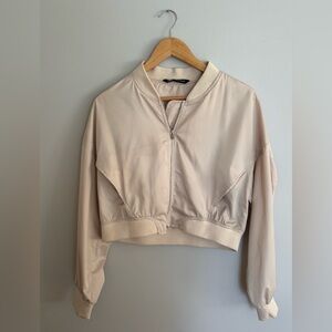 Zara Light Beige Bomber Jacket